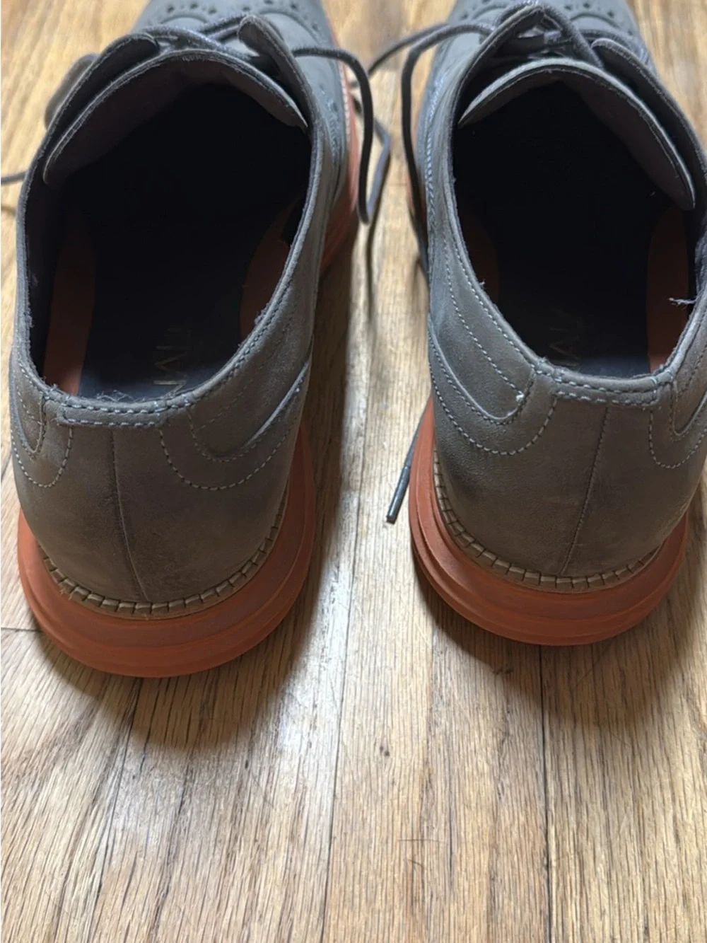 Cole Haan Men's Gray Suede Wingtip Derby Shoes